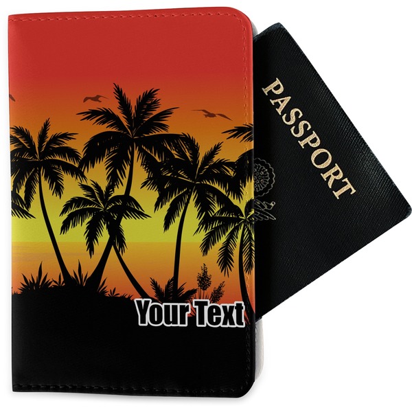 Custom Tropical Sunset Passport Holder - Fabric (Personalized)