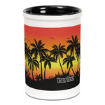 Tropical Sunset Ceramic Pencil Holders - Black