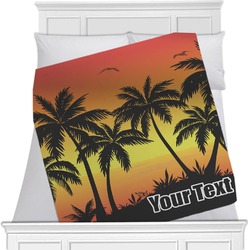 Tropical Sunset Minky Blanket - Toddler / Throw - 60"x50" - Single Sided (Personalized)