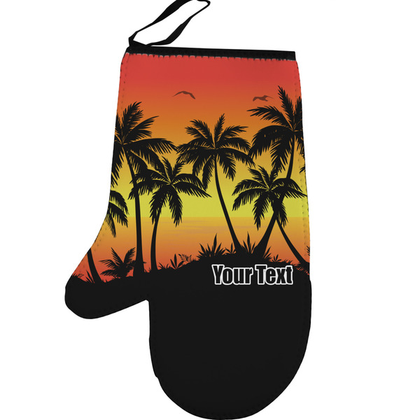 Custom Tropical Sunset Left Oven Mitt (Personalized)