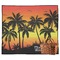 Tropical Sunset Picnic Blanket - Flat - With Basket