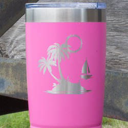 Tropical Sunset 20 oz Stainless Steel Tumbler - Pink - Double Sided (Personalized)