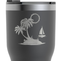 Tropical Sunset RTIC Tumbler - Black - Engraved Front & Back (Personalized)