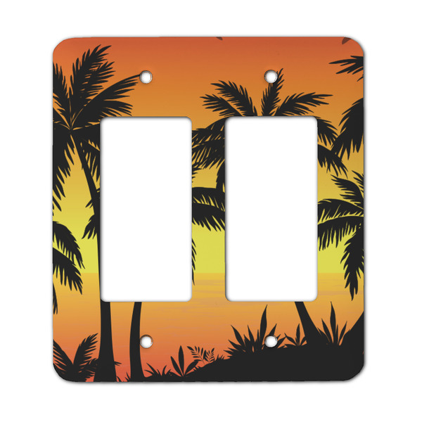 Custom Tropical Sunset Rocker Style Light Switch Cover - Two Switch