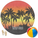 Tropical Sunset Round Beach Towel (Personalized)