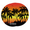 Tropical Sunset Round Fridge Magnet - THREE