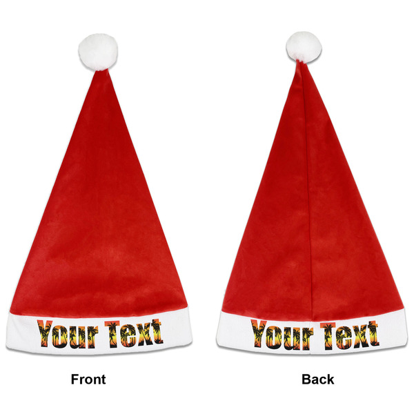 Custom Tropical Sunset Santa Hat - Front & Back (Personalized)