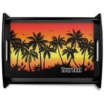 Tropical Sunset Black Wooden Tray - Large (Personalized)