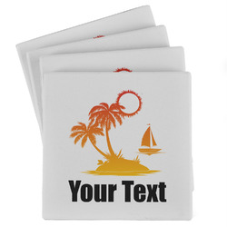 Tropical Sunset Absorbent Stone Coasters - Set of 4 (Personalized)