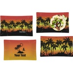 Tropical Sunset Set of 4 Glass Rectangular Lunch / Dinner Plate (Personalized)