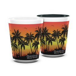 Tropical Sunset Ceramic Shot Glass - 1.5 oz (Personalized)