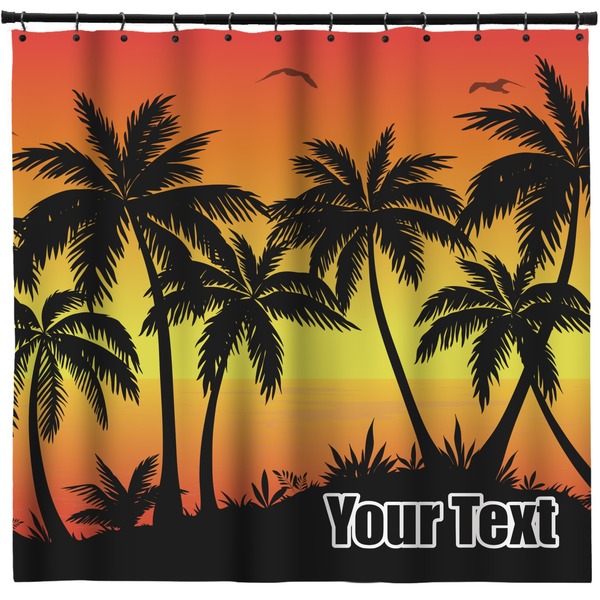 Custom Tropical Sunset Shower Curtain - 71" x 74" (Personalized)