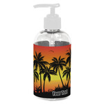 Tropical Sunset Plastic Soap / Lotion Dispenser (8 oz - Small - White) (Personalized)