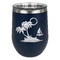 Tropical Sunset Stainless Wine Tumblers - Navy - Double Sided - Front