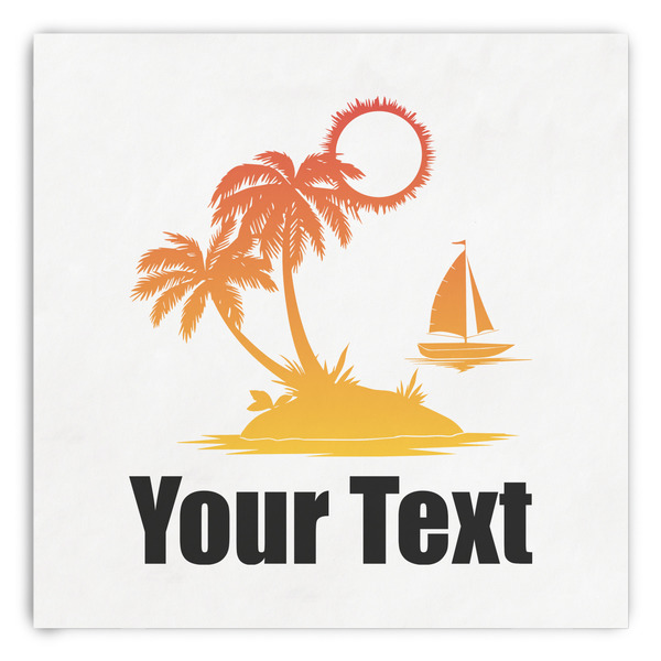 Custom Tropical Sunset Paper Dinner Napkins (Personalized)