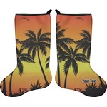 Tropical Sunset Holiday Stocking - Double-Sided - Neoprene (Personalized)