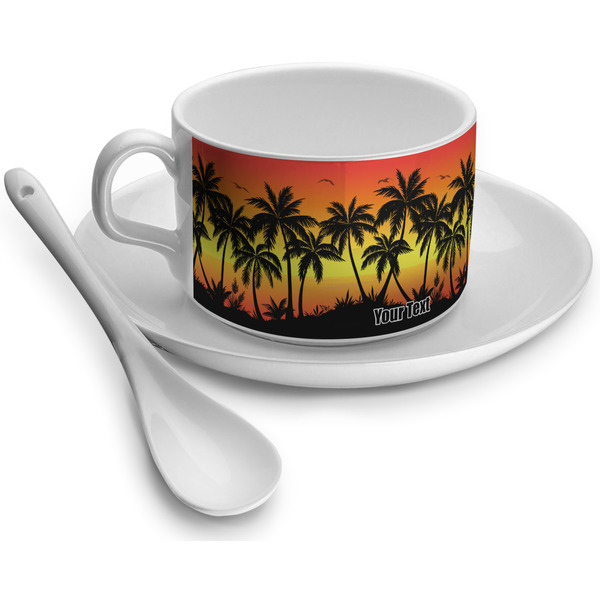 Custom Tropical Sunset Tea Cup (Personalized)