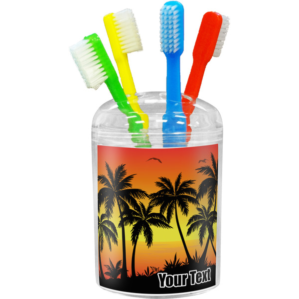 Custom Tropical Sunset Toothbrush Holder (Personalized)
