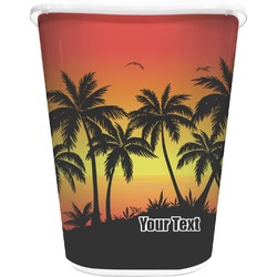 Tropical Sunset Waste Basket - Double Sided (White) (Personalized)