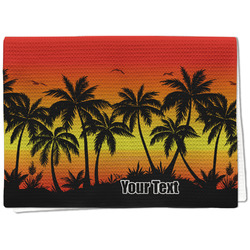 Tropical Sunset Kitchen Towel - Waffle Weave (Personalized)