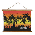 Tropical Sunset Wall Hanging Tapestry - Wide (Personalized)