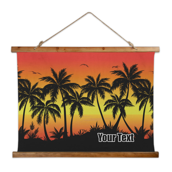 Custom Tropical Sunset Wall Hanging Tapestry - Wide (Personalized)