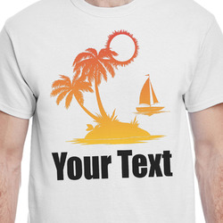 Tropical Sunset T-Shirt - White - 2XL (Personalized)