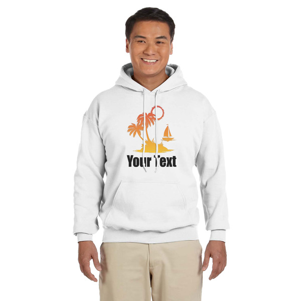 Custom Tropical Sunset Hoodie - White - 3XL (Personalized)