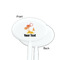 Tropical Sunset White Plastic 7" Stir Stick - Single Sided - Oval - Front & Back