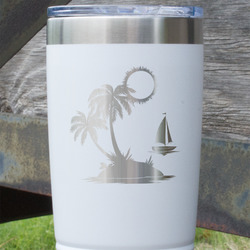 Tropical Sunset 20 oz Stainless Steel Tumbler - White - Double Sided (Personalized)