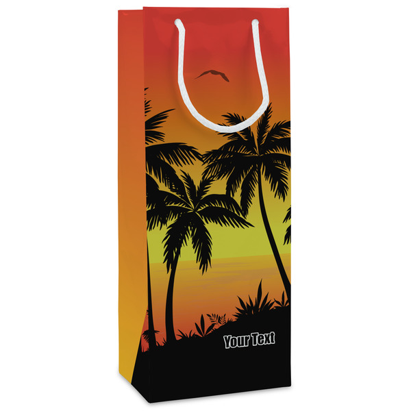 Custom Tropical Sunset Wine Gift Bags (Personalized)