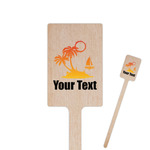 Tropical Sunset 6.25" Rectangle Wooden Stir Sticks - Single Sided (Personalized)