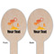 Tropical Sunset Wooden Food Pick - Oval - Double Sided - Front & Back