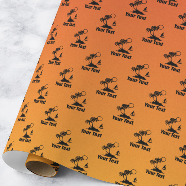 Custom Tropical Sunset Wrapping Paper Roll - Large - Matte (Personalized)