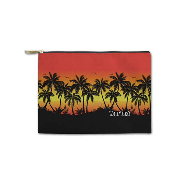 Custom Tropical Sunset Zipper Pouch - Small - 8.5"x6" (Personalized)