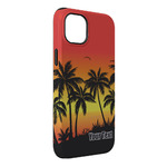 Tropical Sunset iPhone Case - Rubber Lined - iPhone 14 Plus (Personalized)