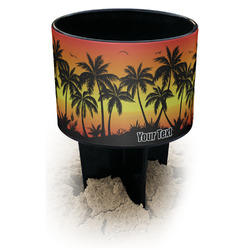 Tropical Sunset Black Beach Spiker Drink Holder (Personalized)
