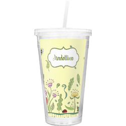 Nature Inspired Double Wall Tumbler with Straw (Personalized)