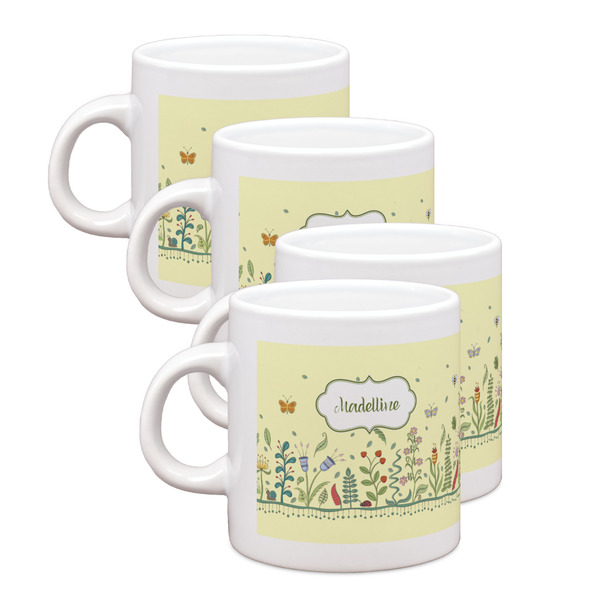 Custom Nature Inspired Single Shot Espresso Cups - Set of 4 (Personalized)