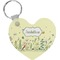 Nature & Flowers Heart Keychain (Personalized)