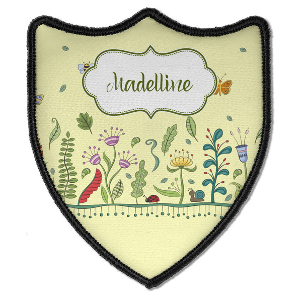 Custom Nature Inspired Iron On Shield Patch B w/ Name or Text