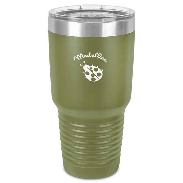 Custom Nature Inspired 30 oz Stainless Steel Tumbler - Olive - Single-Sided (Personalized)