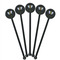 Nature Inspired Black Plastic 5.5" Stir Stick - Round - Fan View