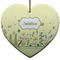 Nature Inspired Ceramic Flat Ornament - Heart (Front)