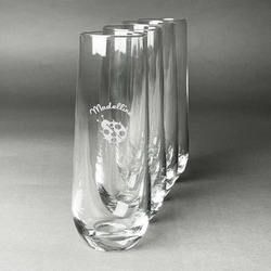 Nature Inspired Champagne Flute - Stemless Engraved - Set of 4 (Personalized)