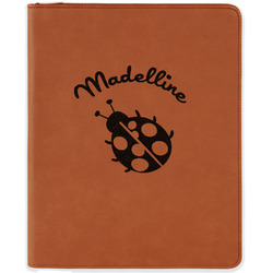 Nature Inspired Leatherette Zipper Portfolio with Notepad - Single Sided (Personalized)