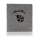 Nature Inspired Leather Binder - 1" - Grey (Personalized)