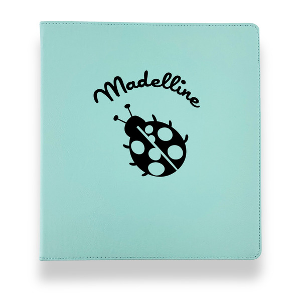 Custom Nature Inspired Leather Binder - 1" - Teal (Personalized)