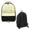 Nature Inspired Large Backpack - Black - Front & Back View