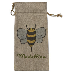 Nature Inspired Large Burlap Gift Bag - Front (Personalized)